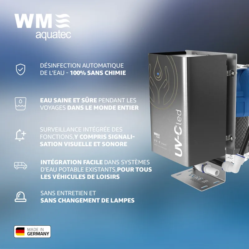 Désinfection de l'eau en véhicule de loisirs avec WM Aquatec