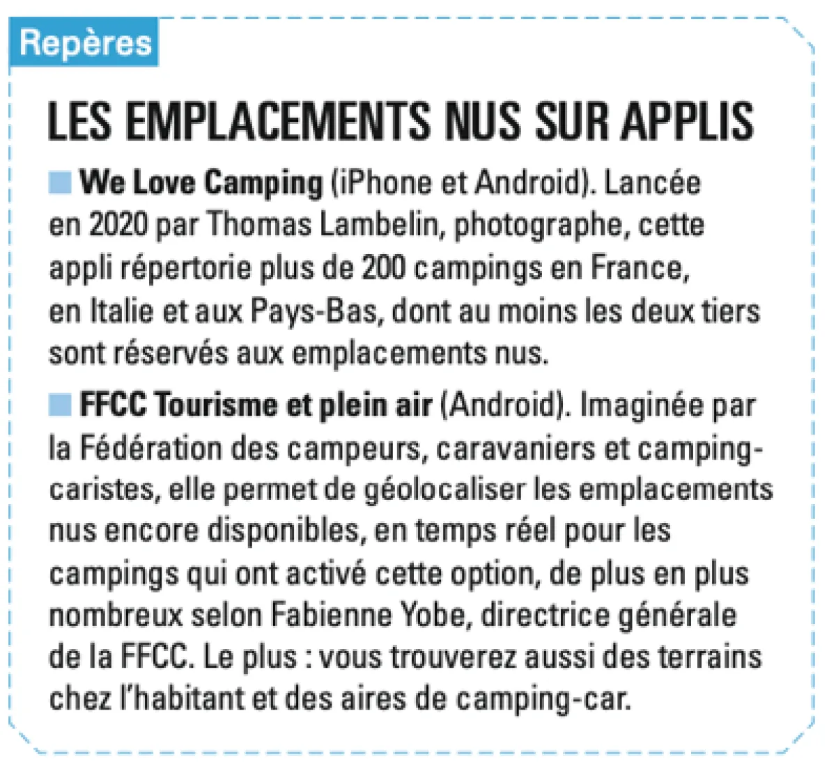 Préservons le camping traditionnel
