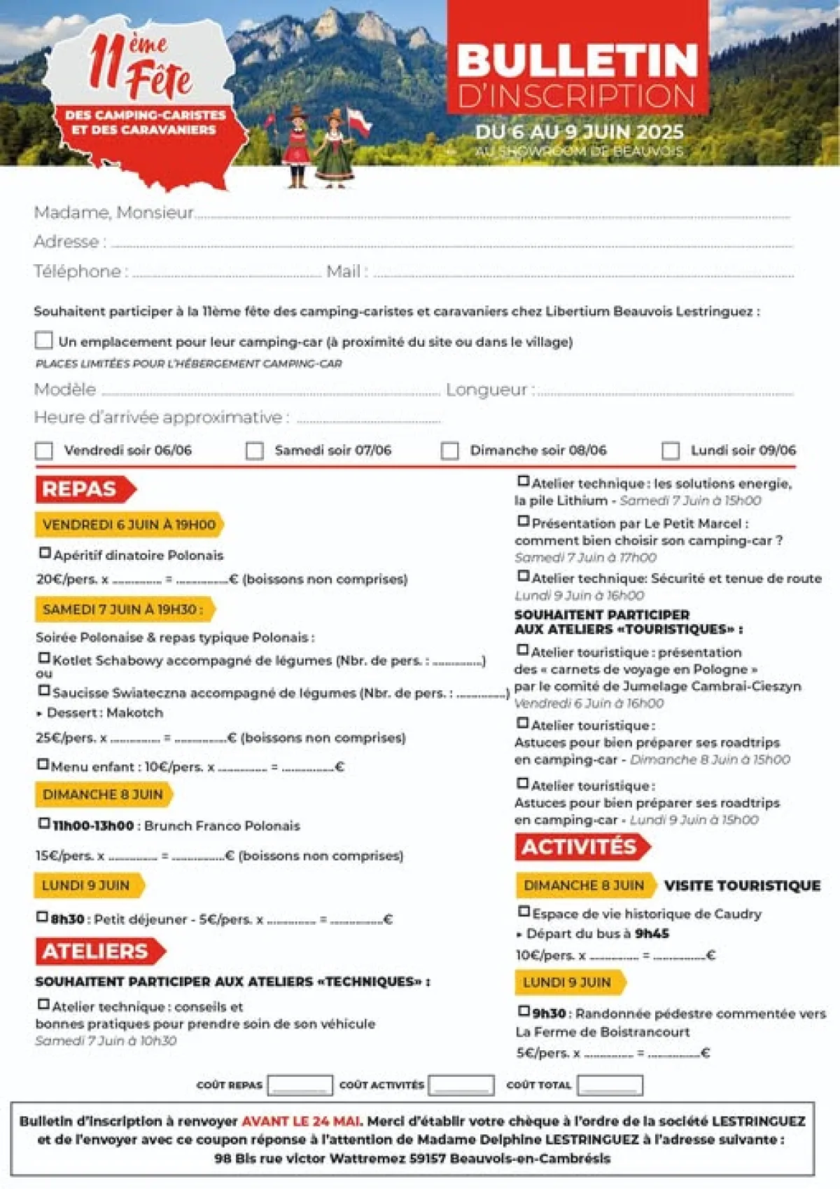 11e fête du camping-car chez Libertium Beauvois Lestringuez