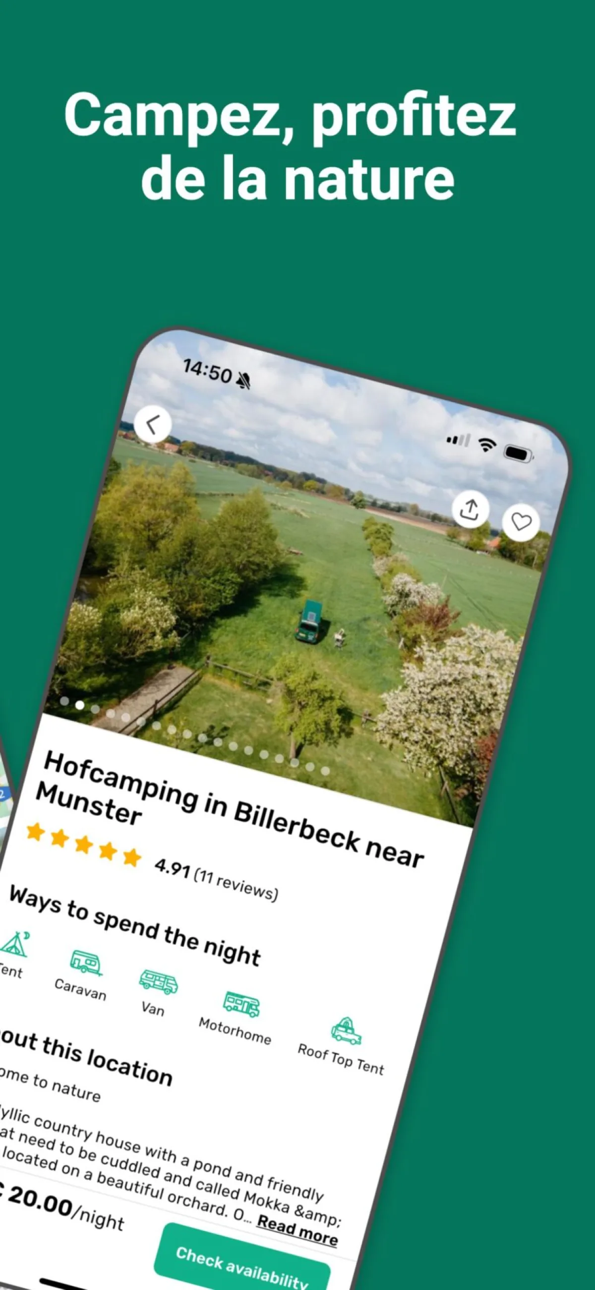 L'appli pour camper dans les jardins est sortie !