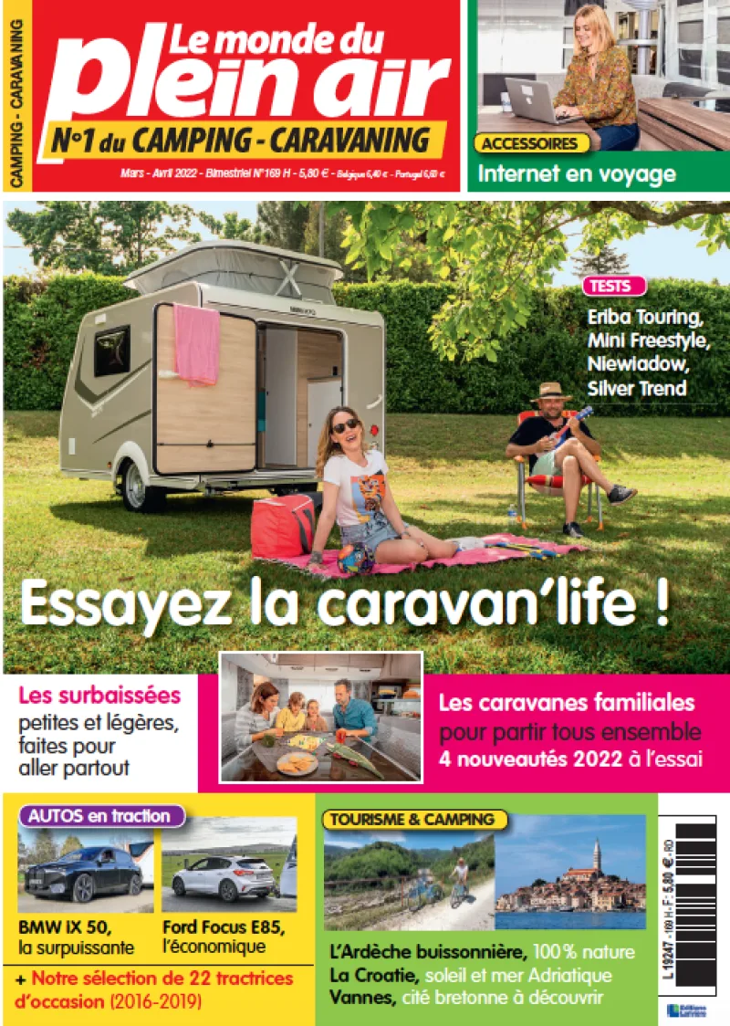 Le Monde du Plein Air N° 169, daté mars-avril 2022, est en vente en kiosque le 18 mars.   
