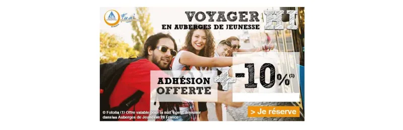 Carte gratuite + 10 % de réduction avec la FUAJ