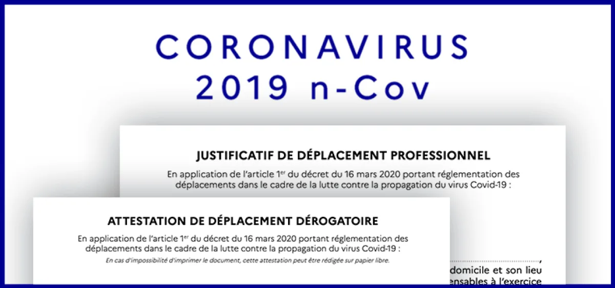 Covid-19 : Attestation de déplacement obligatoire